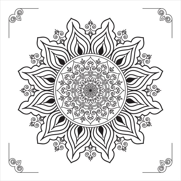 Gradiëntkleur Luxe Sier Mandala Achtergrondontwerp met creatieve presentatievector