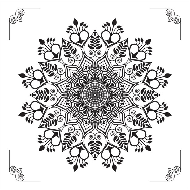 Gradiëntkleur Luxe Sier Mandala Achtergrondontwerp met creatieve presentatievector