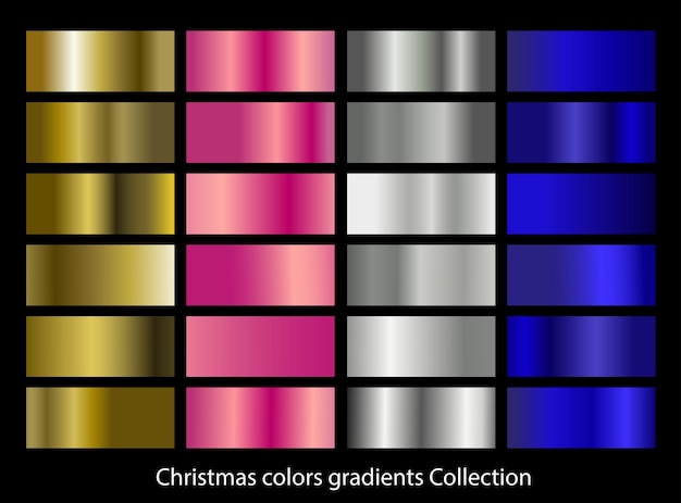 Gradients colors set collection for Christmas Vector illustration