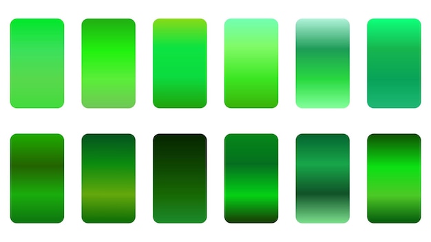 Gradients green colorful swatches set collection vector