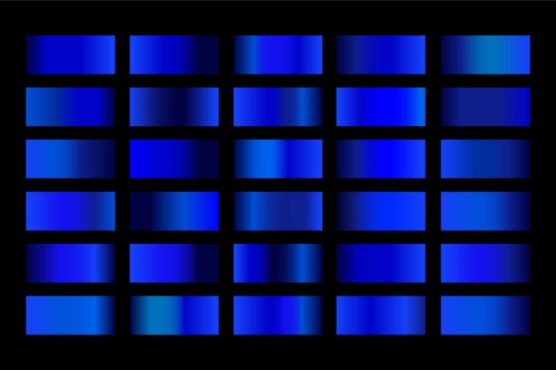 Градиенты набор металлических градиентов синего цвета.