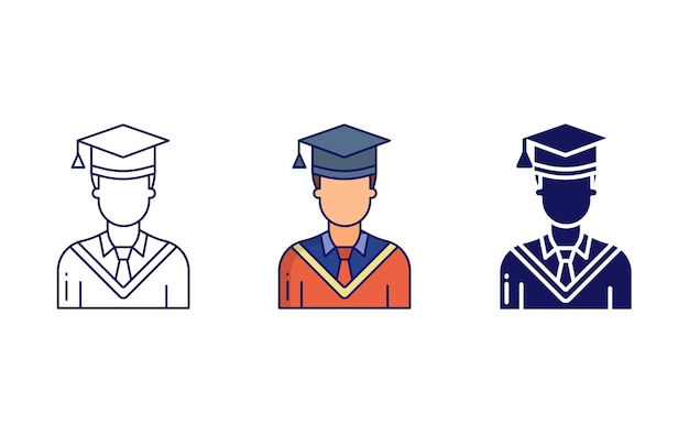 Graduate boy vector icon