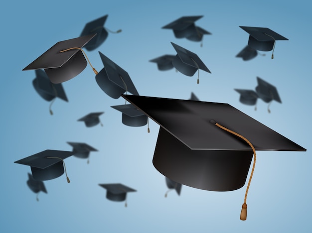 Vector graduate cap background