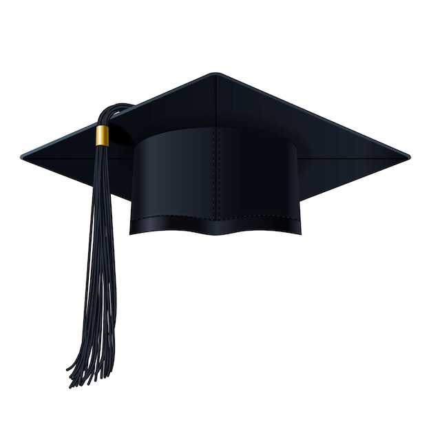 graduate cap and confetti