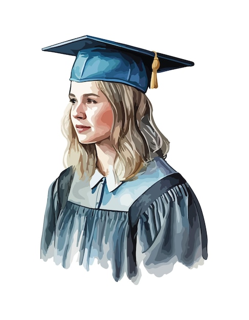 Graduate clipart isolated vector illustration