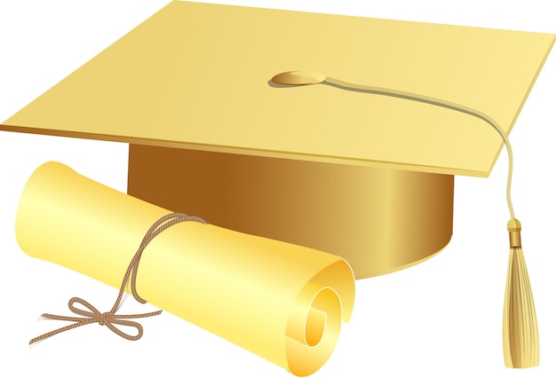 graduate hat and degree scroll cap and diploma graduationcapvector graduate diploma