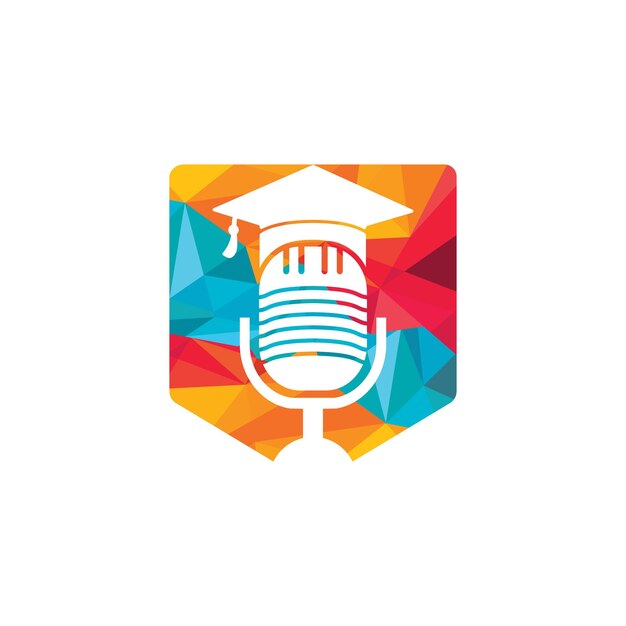 대학원 팟캐스트 로고 아이콘 기호 디자인 교육 팟캐스트 로고 개념