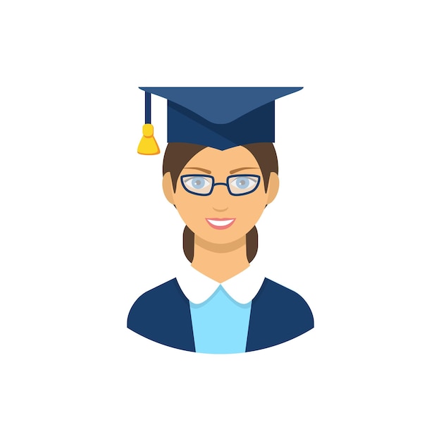 Graduate student icon pictogram flat