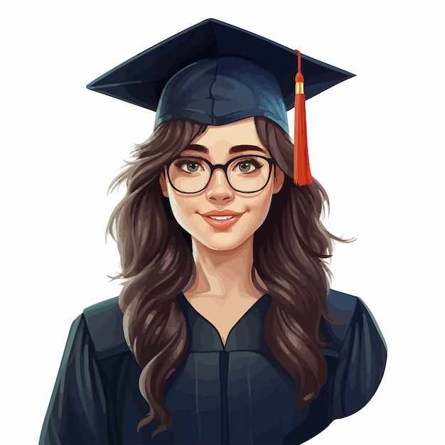 Vettore graduate_student_in_cartoon_style_vector