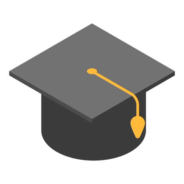 卒業帽子アイコン白い背景に分離された web デザインの卒業帽子ベクトル アイコンの等尺性
