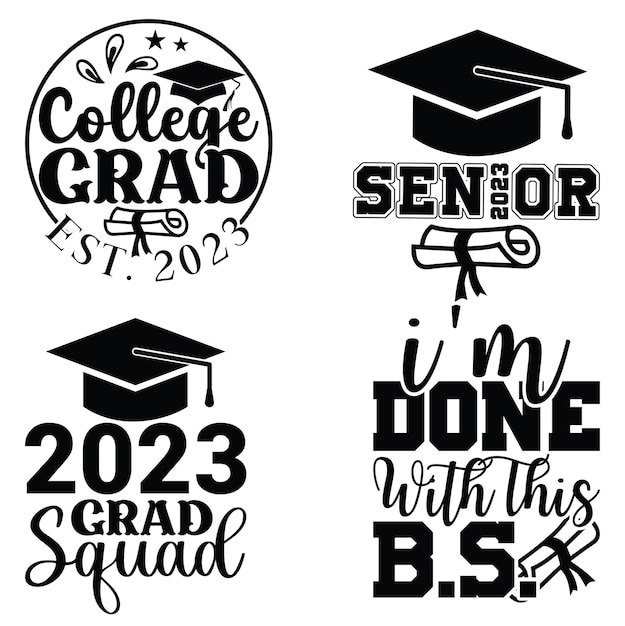 Vector graduated silhouette graduate icon congratulations graduate cap student vector tshirt design