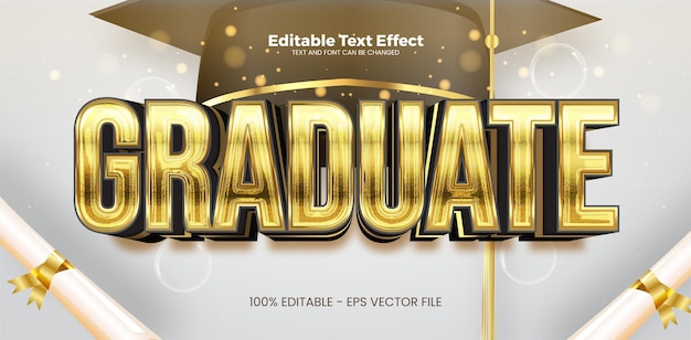 Graduateion editable text effect in modern trend style