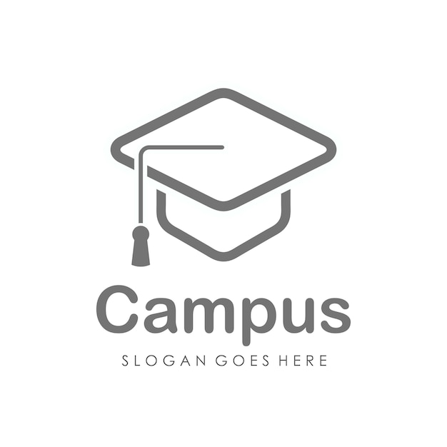 Graduatie hoed onderwijs en boek logo