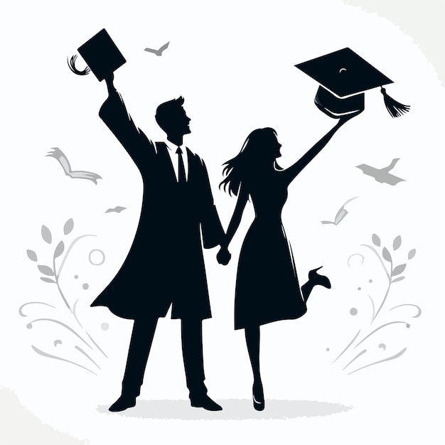 Graduatie silhouet vector illustratie geïsoleerd op wit