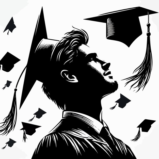 Graduatie silhouet vector illustratie geïsoleerd op wit