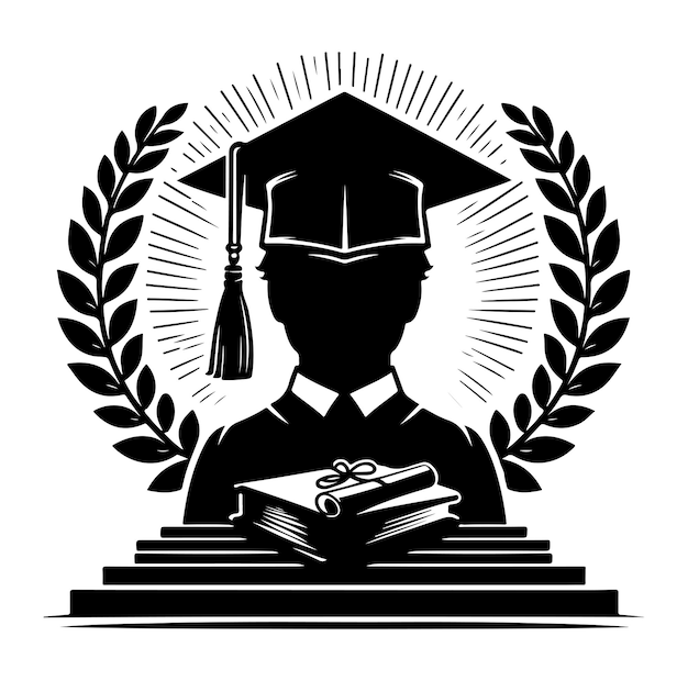 Graduatie silhouet vector op witte achtergrond