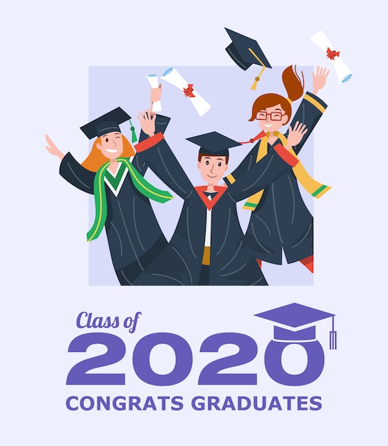 Banner della classe di laurea del 2020 con salto agli studenti laureati.