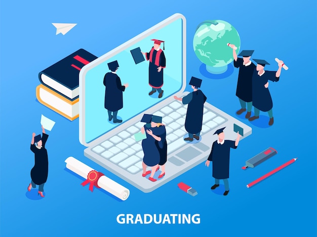 Graduating students illustration