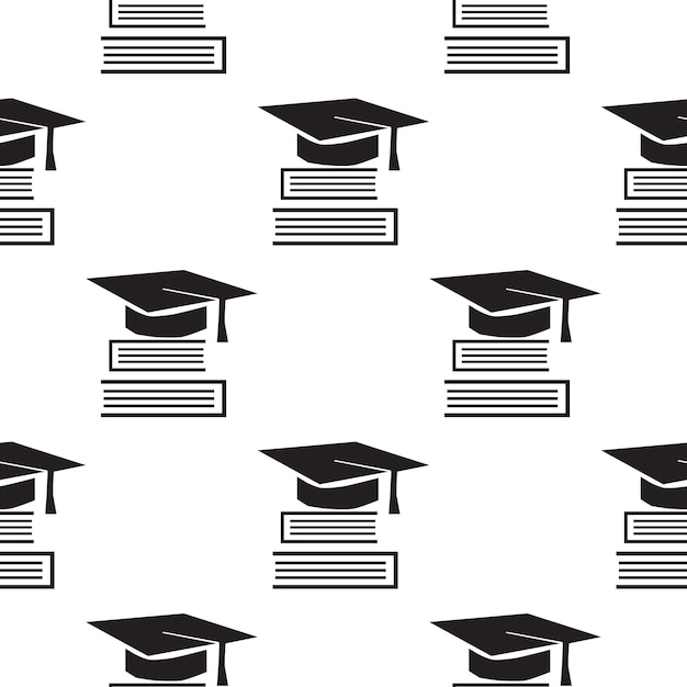 Graduation cap on book icon illustration