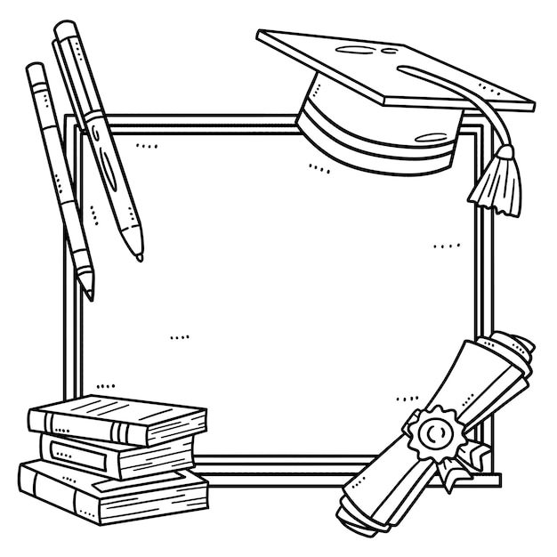 卒業の帽子, 本, 卒業証書, 隔離された, 着色