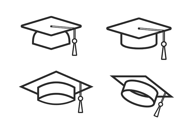 Vector graduation cap icon university or college graduation hat icon student graduation cap vector