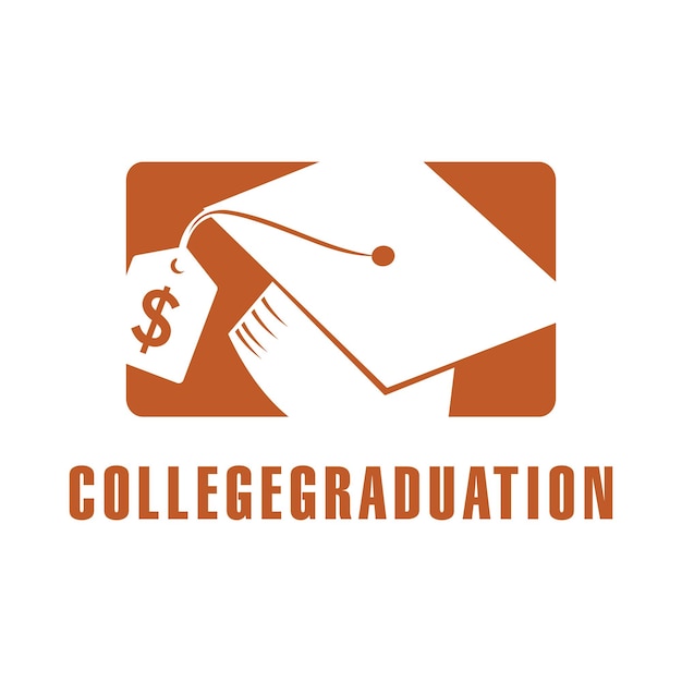 Vector graduation cap money icon vector design scholarship logo concept design dollar teken vector design