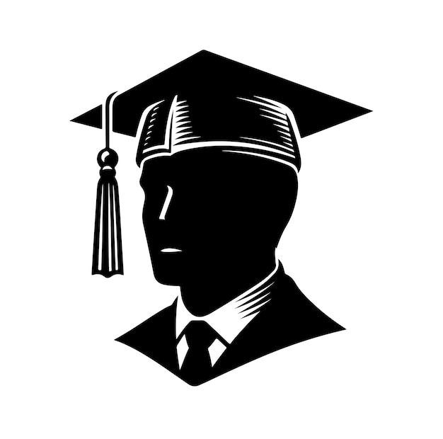 Vector graduation cap vector graphics solid icon in black color