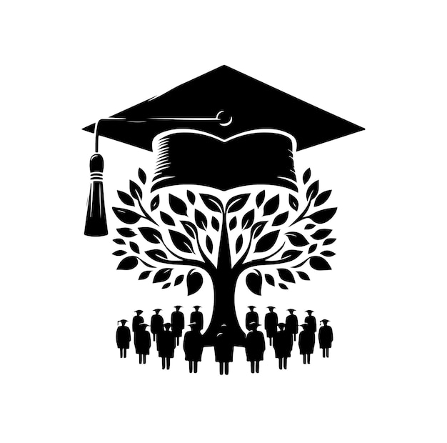 graduation cap vector graphics solid icon in black color