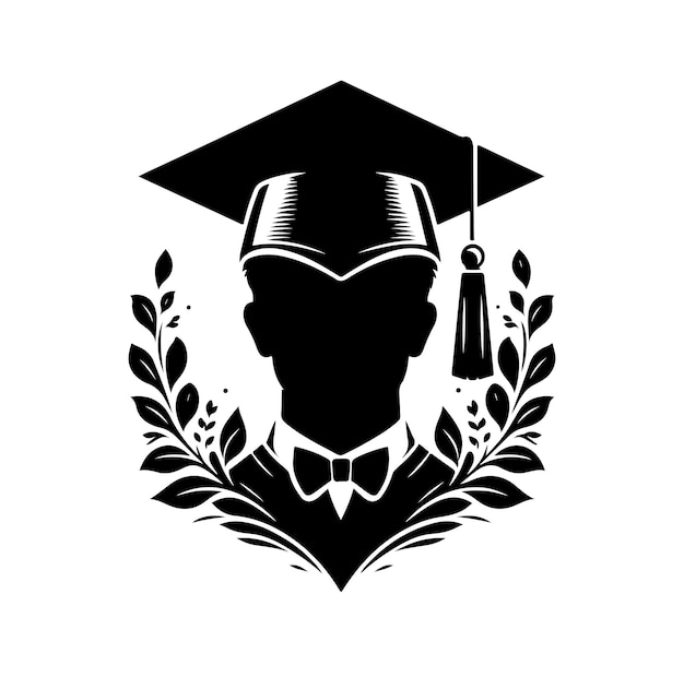 Vector graduation cap vector graphics solid icon in black color