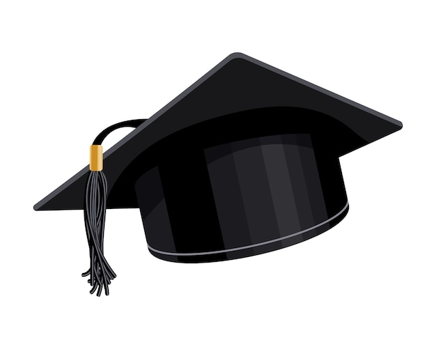 Graduation cap on a white background Education concept Illustration icon vector