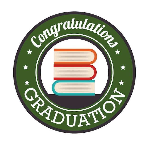 Graduation card isolated icon