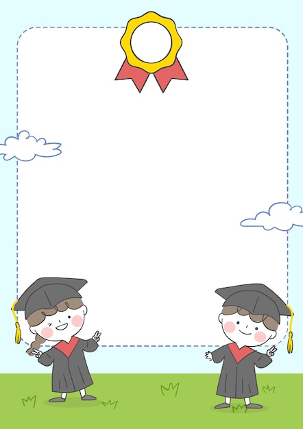 Vector graduation characters and frame design