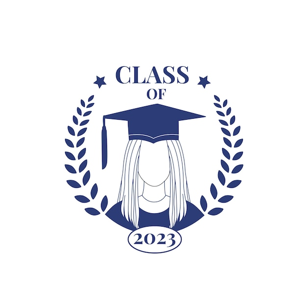 Graduation class of 2023 character line art drawing