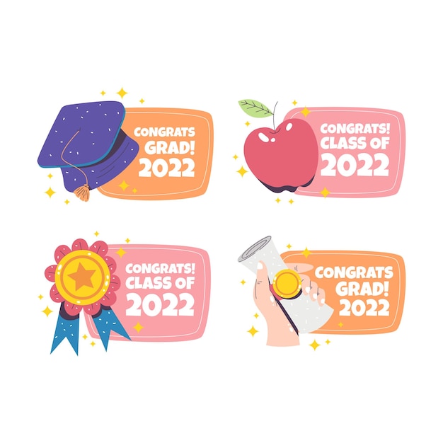 Graduation class label design collection