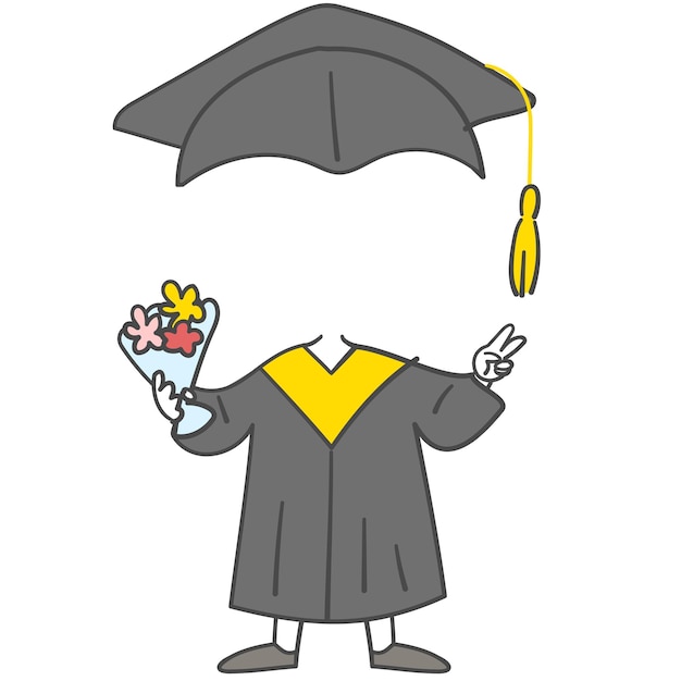 Vector a graduation clothes illustration with space for compose face