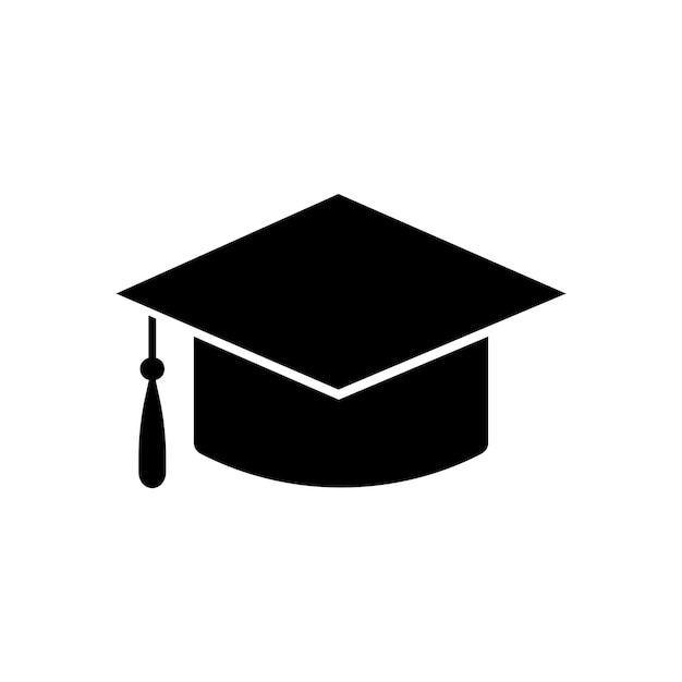 Vector graduation college cap flat icon geïsoleerde vector illustratie
