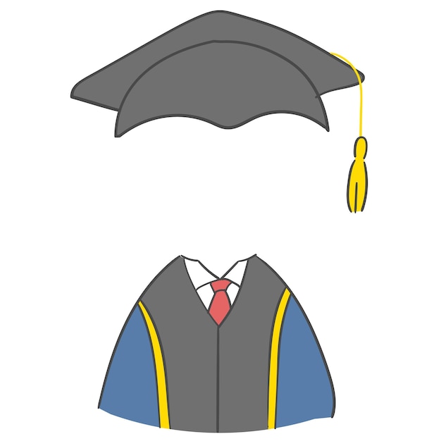 A graduation costume. Illustration for face synthesis .