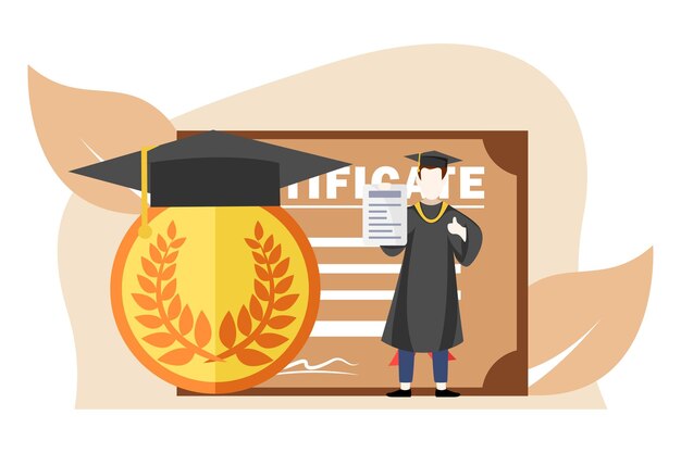 Graduation day flat design illustration