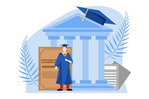 Graduation Day Flat Design Illustration