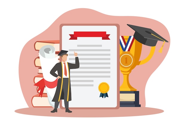 Graduation Day Flat Design Illustration