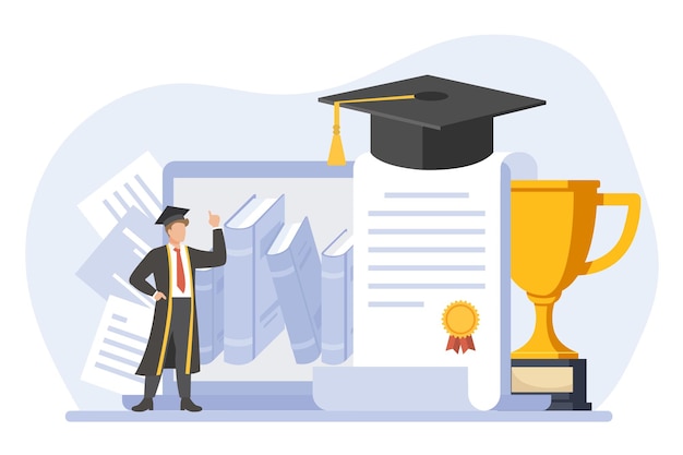 Graduation day flat design illustration