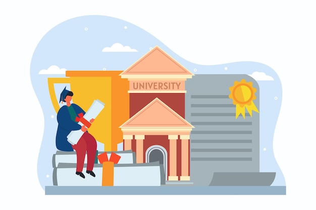 Graduation day flat design illustration