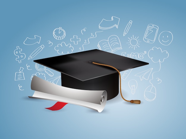 Vector graduation elements background