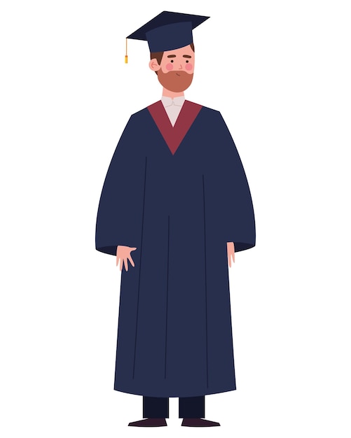 Vector graduation event man character