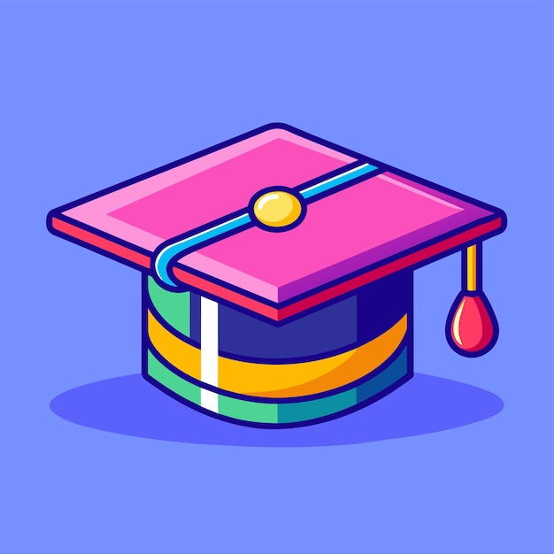 Graduation hat 3d vector illustration