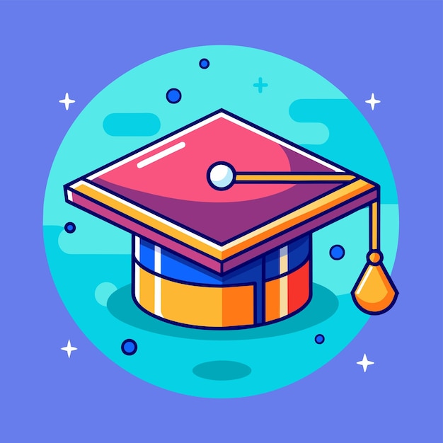 Graduation hat 3d vector illustration