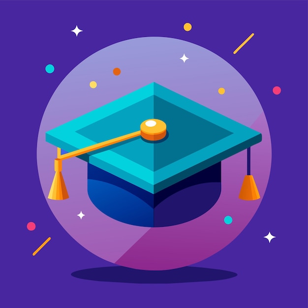 graduation hat 3d vector illustration