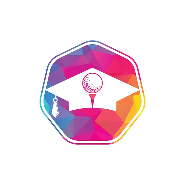 Дизайн логотипа выпускной шляпы и мяча для гольфа