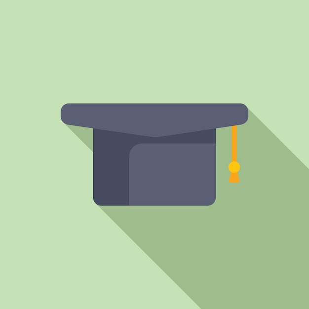 Graduation hat icon flat vector stress coping skills