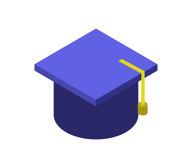 Graduation hat isometric